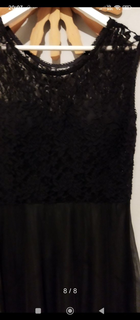 Siyah V Yakalı Uzun Gotik Elbise - Görsel 4