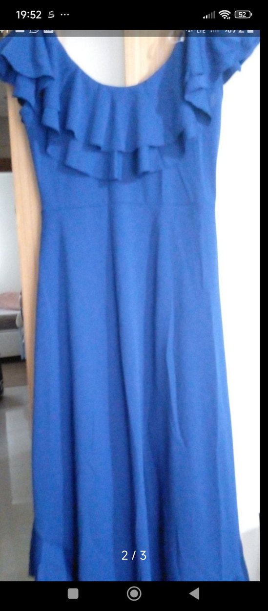 Kadın Lacivert Uzun Kollarsız V Yaka Elbise - Görsel 3