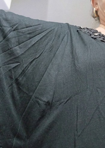 Yarasa kollu salaş yakası işlemeli bluz - Görsel 4