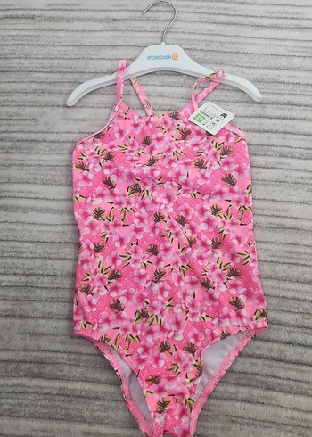 Çiçek Desenli Pembe Kız Çocuk mayo - Görsel 2