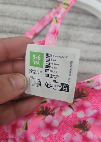 Çiçek Desenli Pembe Kız Çocuk mayo - Görsel 3