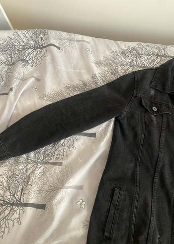 Düğmeli Siyah Midi Kadın Kot Ceket - Görsel 2