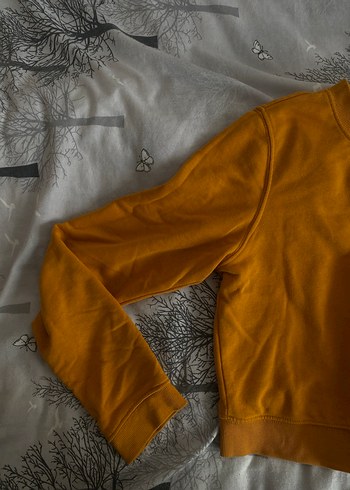 Sarı Kadın Uzun Kollu Basic Sweatshirt - Görsel 3