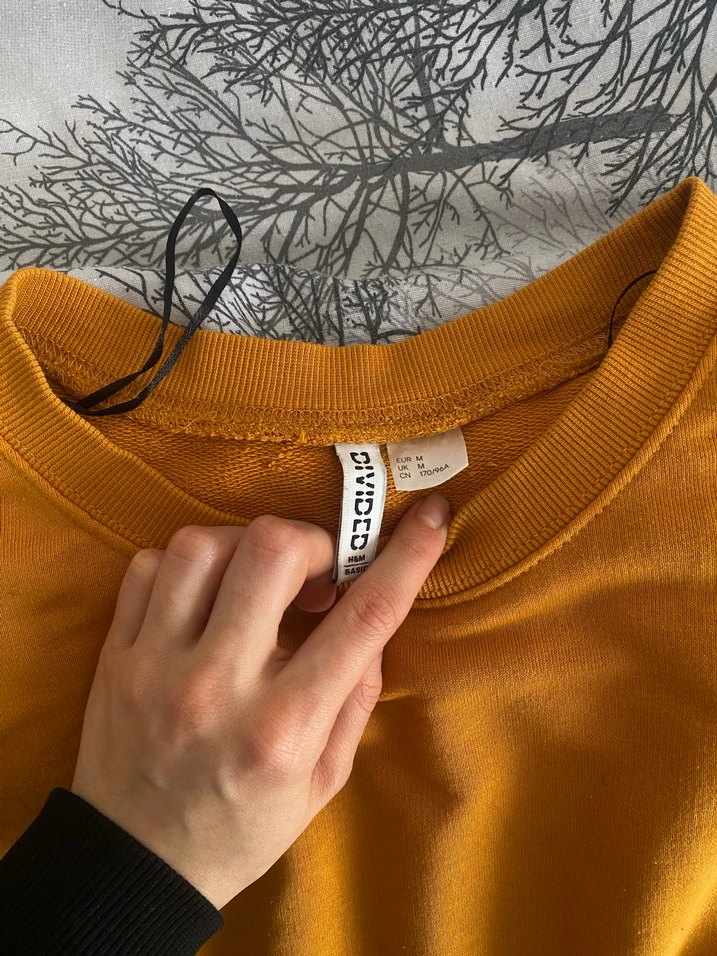 Sarı Kadın Uzun Kollu Basic Sweatshirt - Görsel 2