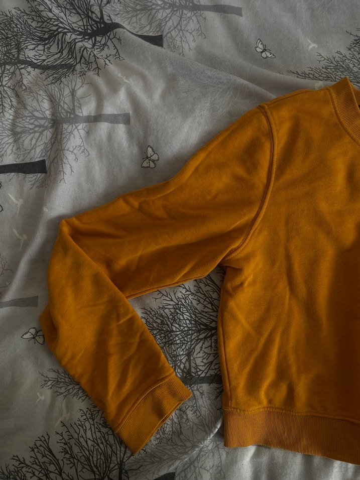 Sarı Kadın Uzun Kollu Basic Sweatshirt - Görsel 3