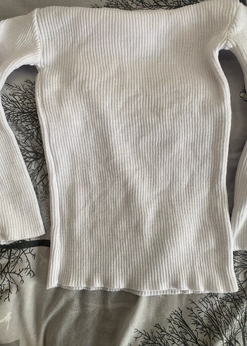 Beyaz Boğazlı İnce Triko Kadın Kazak - Görsel 4