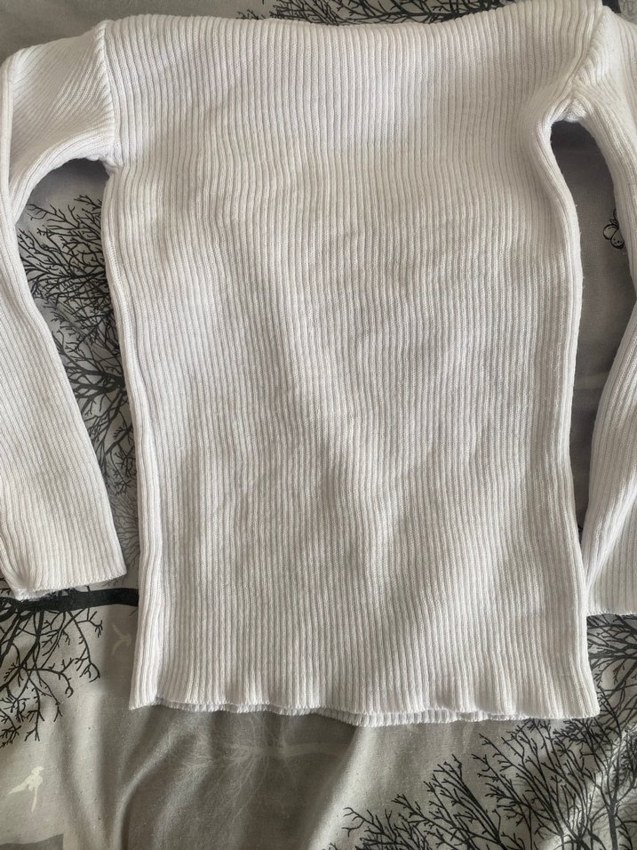 Beyaz Boğazlı İnce Triko Kadın Kazak - Görsel 4