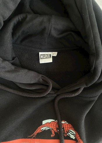 Marvel Baskılı Siyah Kapüşonlu Erkek Sweatshirt - Görsel 3