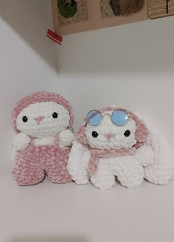  Beden Amigurumi tavşan kulaklıklı