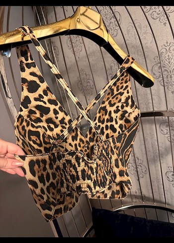 Leopar Desenli V Yakalı yelek - Görsel 2