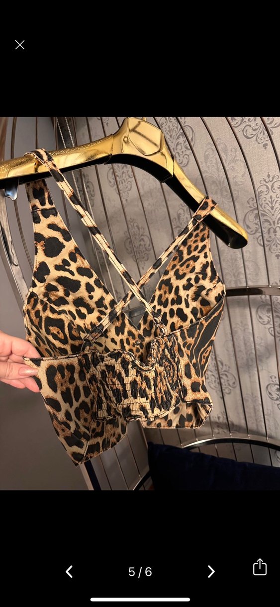 Leopar Desenli V Yakalı yelek - Görsel 2