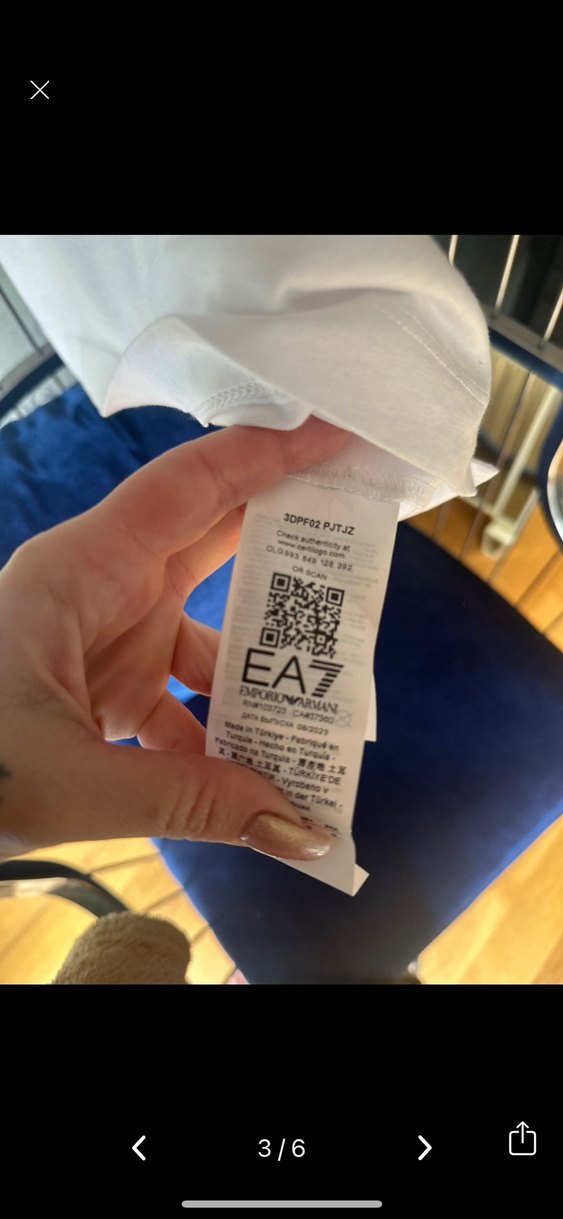 EA7 Erkek Beyaz Polo Yaka Tişört - Görsel 3