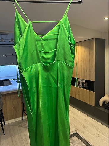 xs Beden Zara yeşil elbise