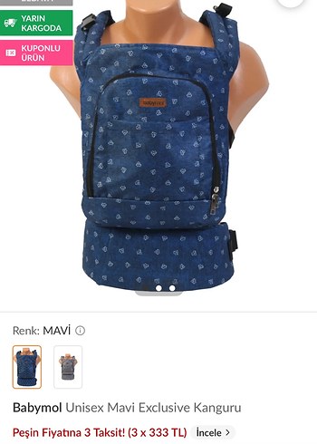 Babymall Koyu Mavi Bebek Taşıyıcı