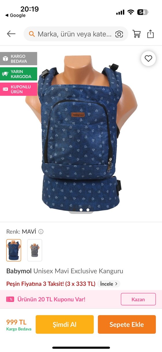 Koyu Mavi Bebek Taşıyıcı - Görsel 4