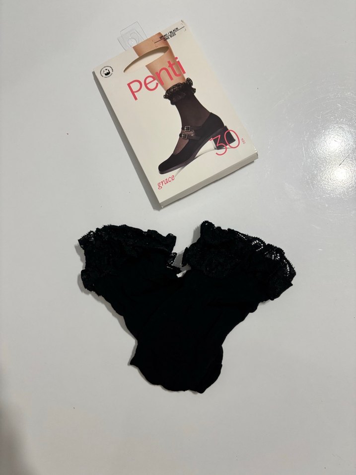 Siyah Elastik Mini Kadın Çorap - Görsel 2