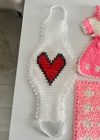 Pembe İşlemeli Örgü lifler - Görsel 5