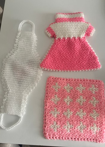 Pembe İşlemeli Örgü lifler - Görsel 2