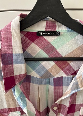 Çok Renkli Pamuklu Bohem Kadın Gömlek - Görsel 3