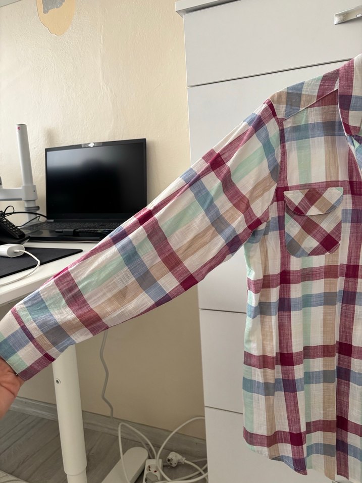 Çok Renkli Pamuklu Bohem Kadın Gömlek - Görsel 2