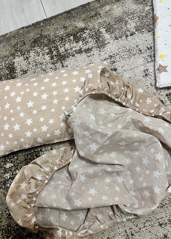 Nakışlı Bej Yıldız Desenli Çocuk Uyku Seti - Görsel 4