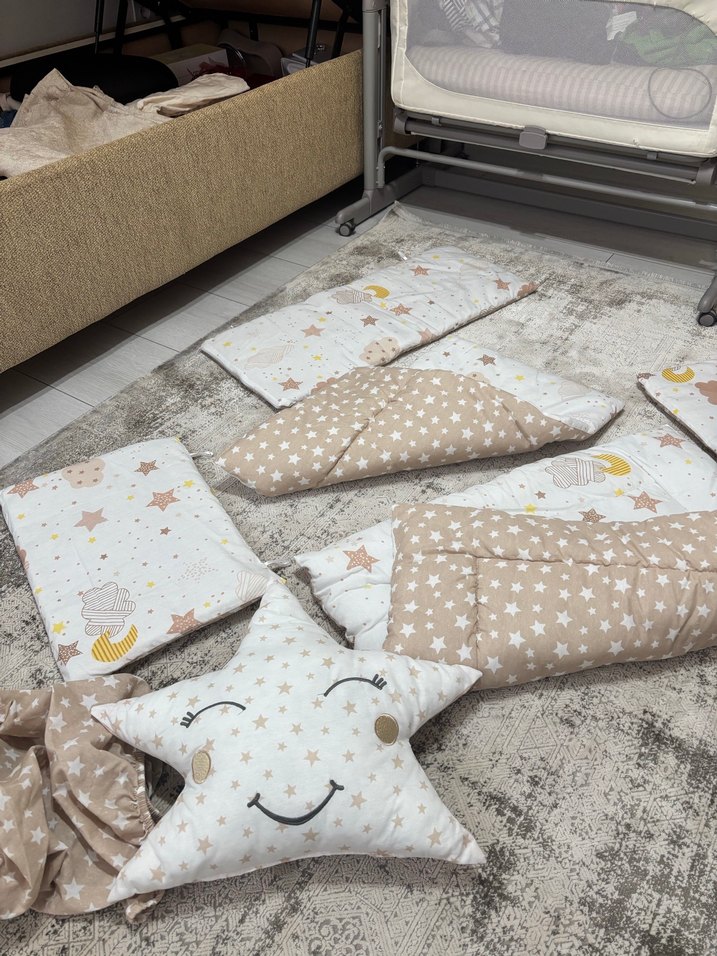 Nakışlı Bej Yıldız Desenli Çocuk Uyku Seti - Görsel 3