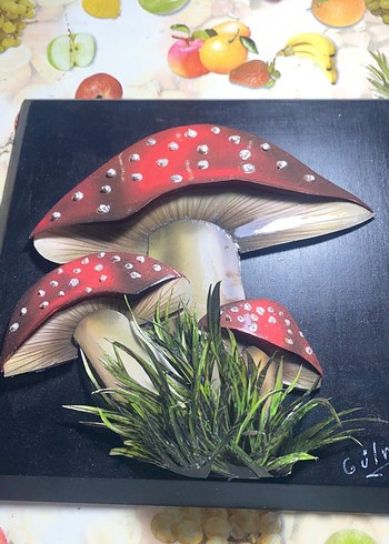 3 boyutlu Kırmızı Mantar Figürlü Duvar Dekoru - Görsel 2