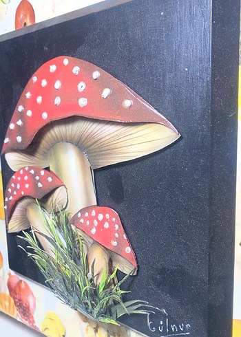 3 boyutlu Kırmızı Mantar Figürlü Duvar Dekoru - Görsel 3