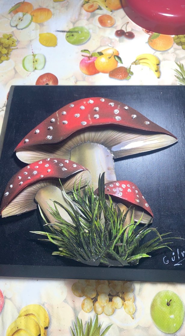 3 boyutlu Kırmızı Mantar Figürlü Duvar Dekoru - Görsel 2