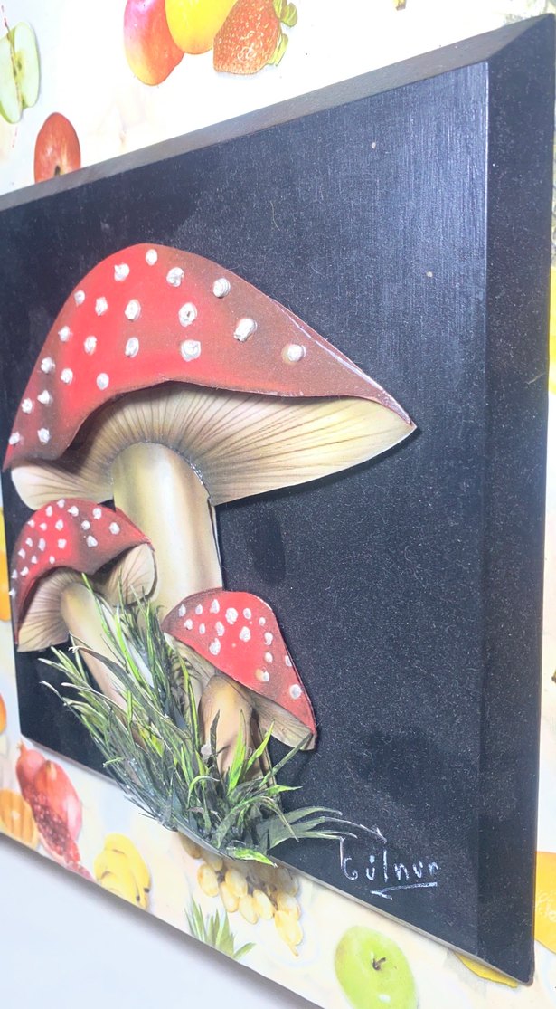 3 boyutlu Kırmızı Mantar Figürlü Duvar Dekoru - Görsel 3