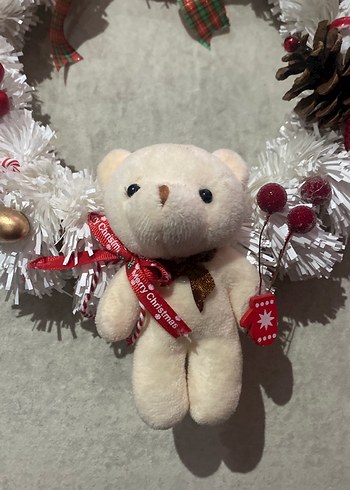 El yapımı Renkli Süslemeli Beyaz Yılbaşı Çelengi - Görsel 4