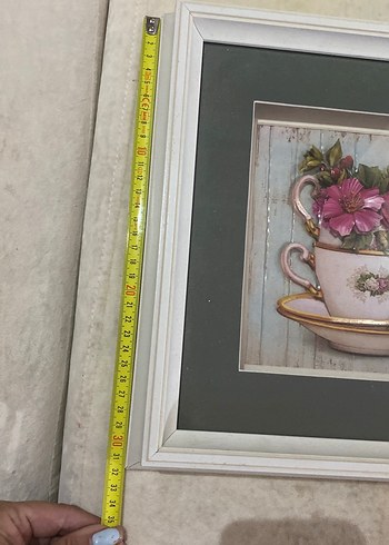 Pembe Çiçekli Gri Çerçeveli Tablo Seti - Görsel 6