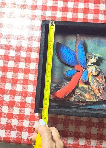 Mavi Kanatlı Kelebek Figürlü Dekoratif Tablo - Görsel 4