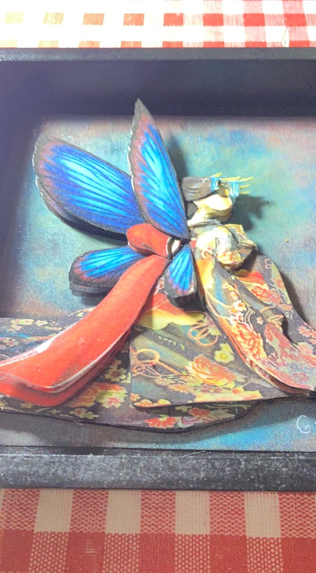 Mavi Kanatlı Kelebek Figürlü Dekoratif Tablo - Görsel 3