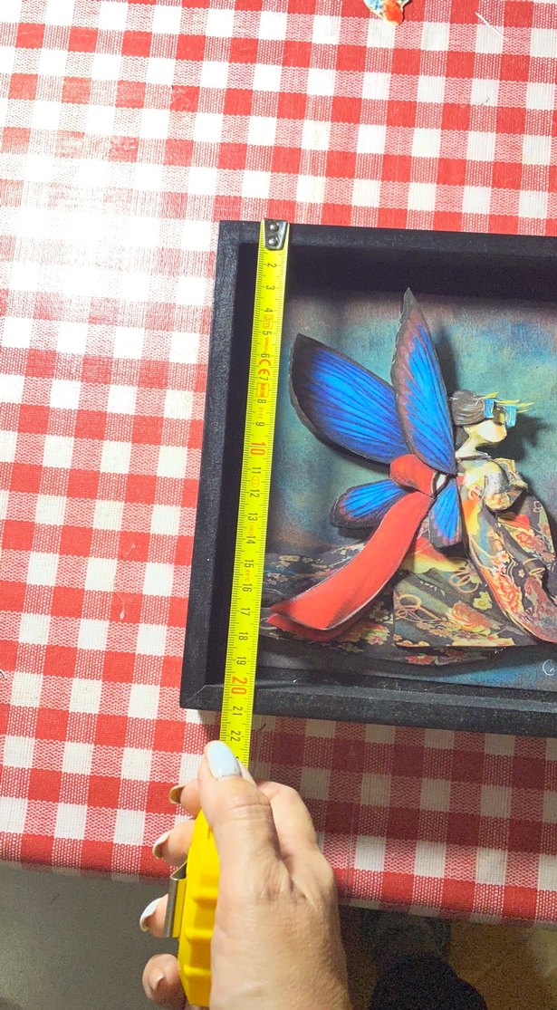 Mavi Kanatlı Kelebek Figürlü Dekoratif Tablo - Görsel 4