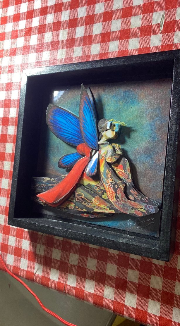 Mavi Kanatlı Kelebek Figürlü Dekoratif Tablo - Görsel 2