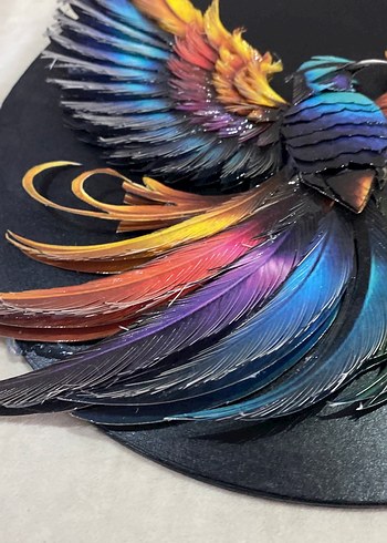 Renkli kuş tablo - Görsel 4