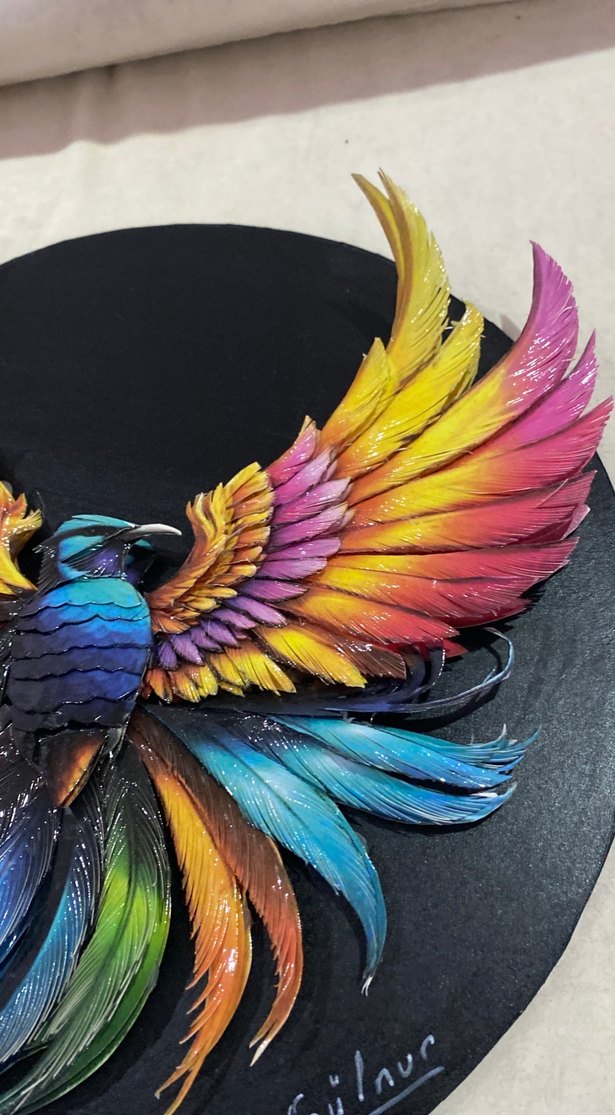 Renkli kuş tablo - Görsel 5