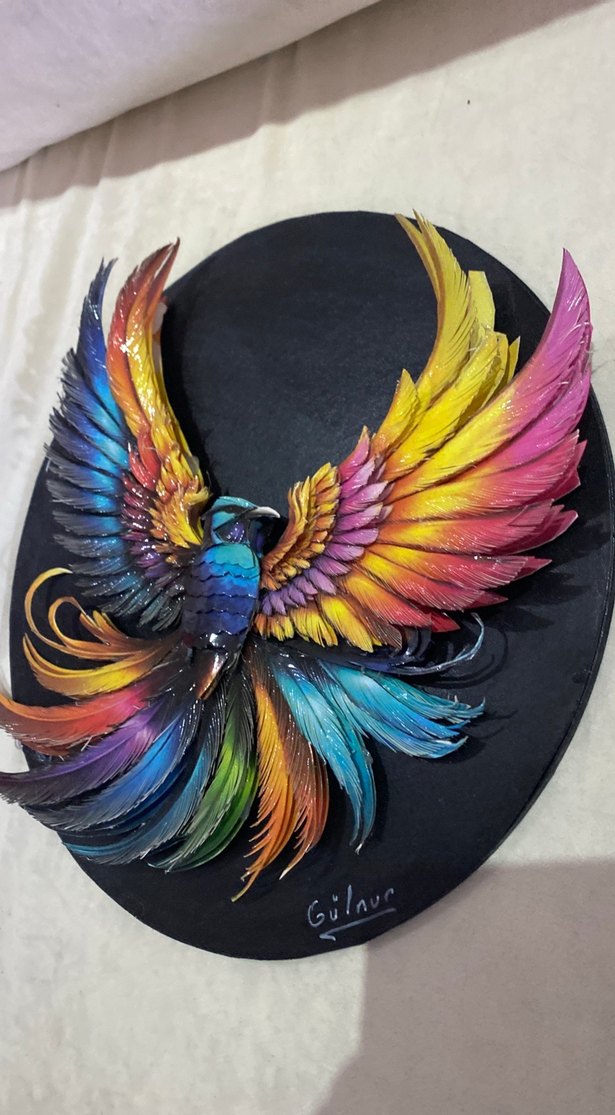 Renkli kuş tablo - Görsel 3