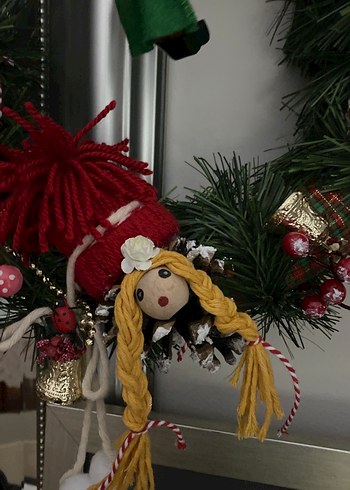 Renkli yeşil yılbaşı çelengi süsü - Görsel 3