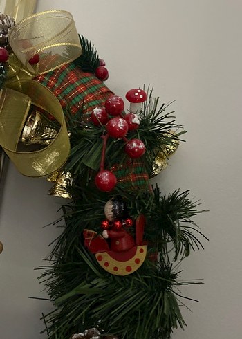 Renkli yeşil yılbaşı çelengi süsü - Görsel 5