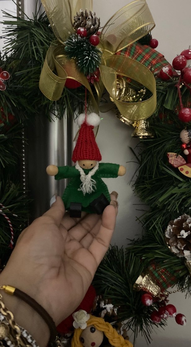 Renkli yeşil yılbaşı çelengi süsü - Görsel 4