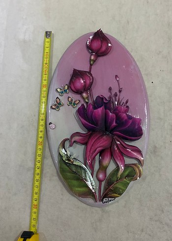 Mor Çiçek ve Kelebekler Tablosu - Görsel 5