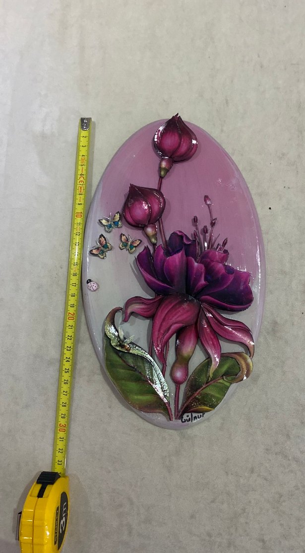 Mor Çiçek ve Kelebekler Tablosu - Görsel 5