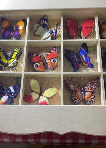 Ahşap Kelebek Desenli Bohem Tepsi - Görsel 4