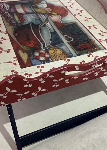 Kırmızı Ahşap Mutfak Tepsisi - Görsel 5