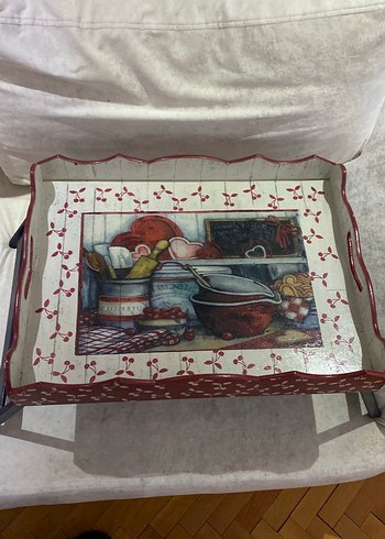 Kırmızı Ahşap Mutfak Tepsisi - Görsel 4