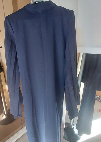 Uzun Kollu, Salaş Kesim Lacivert Elbise - Görsel 2