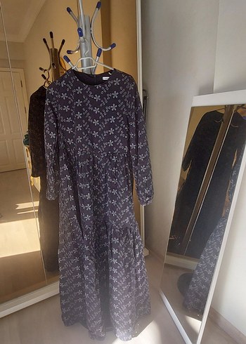 Desenli Uzun Kadın Elbise - Görsel 2