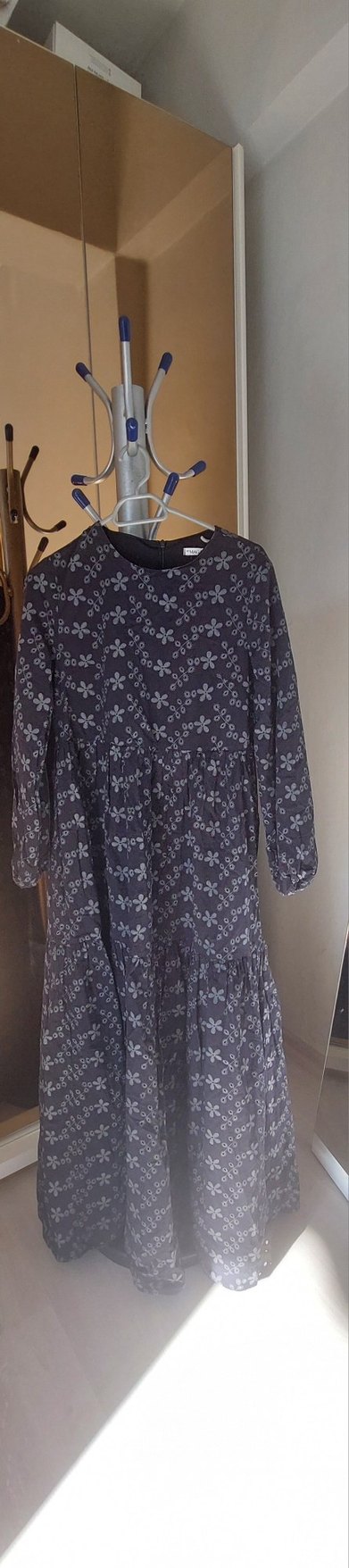 Desenli Uzun Kadın Elbise - Görsel 3